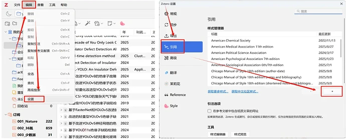 导入上文提到的csl文件