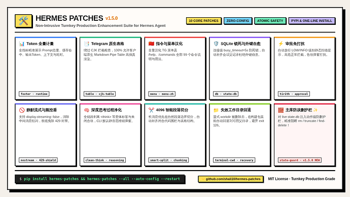 Hermes Patches 核心架构与 10 大生产级增强特性全景看板